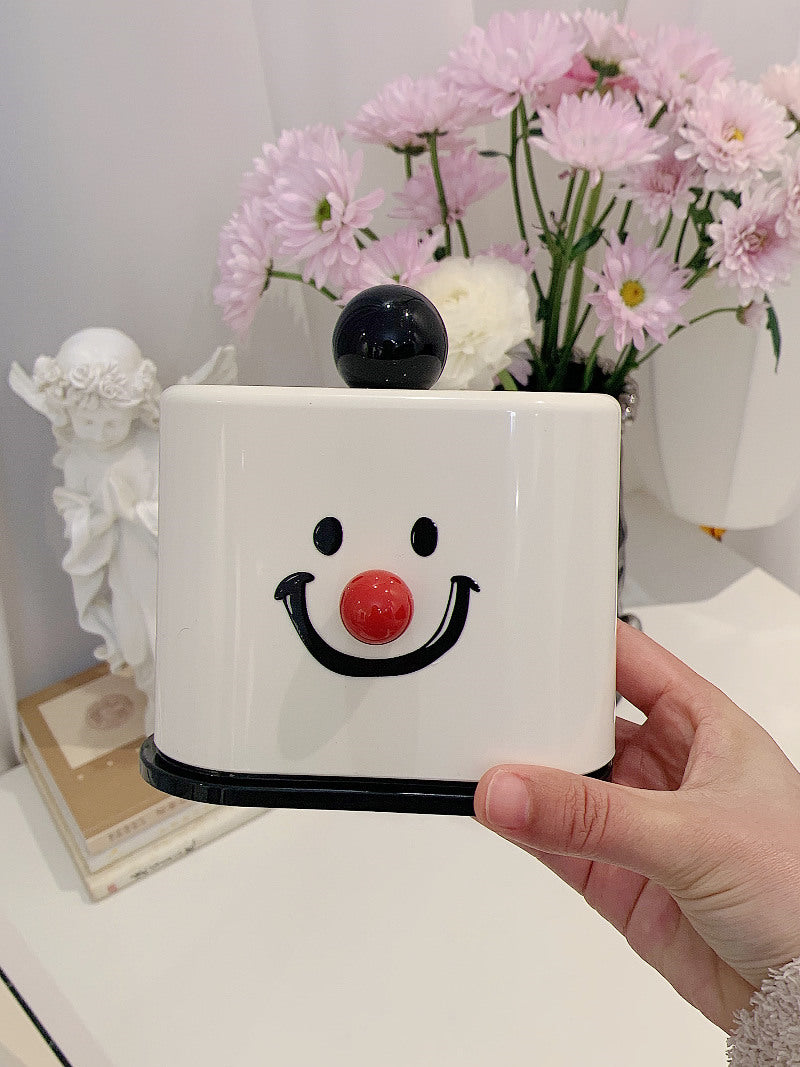 Cute Cartoon Smiling Face Toothpick Box, Small Storage Box