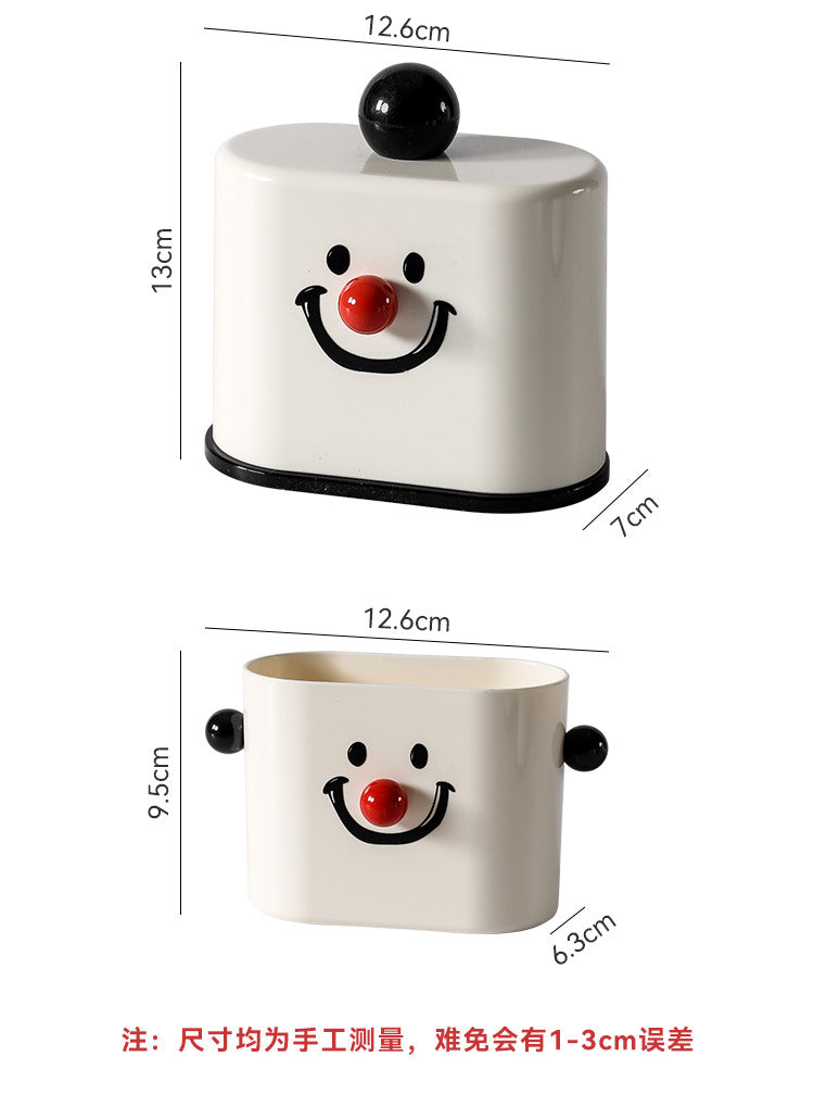 Cute Cartoon Smiling Face Toothpick Box, Small Storage Box