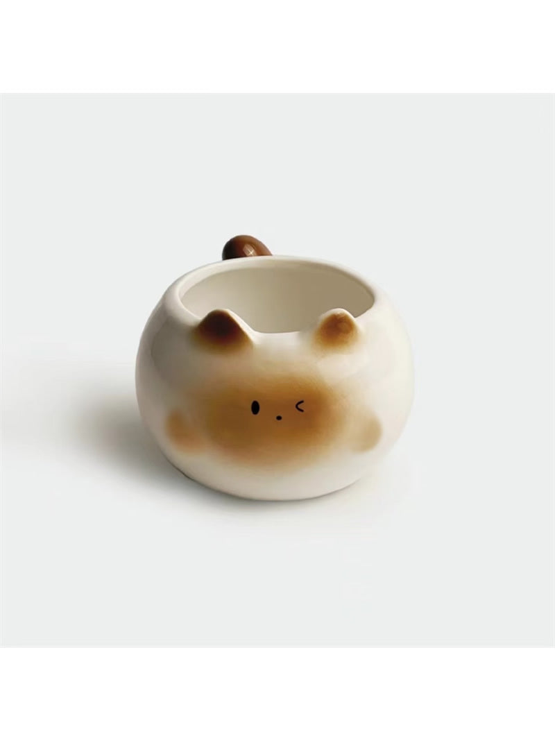 Cute Cat With Smiley Face Ceramic Coffee Cup