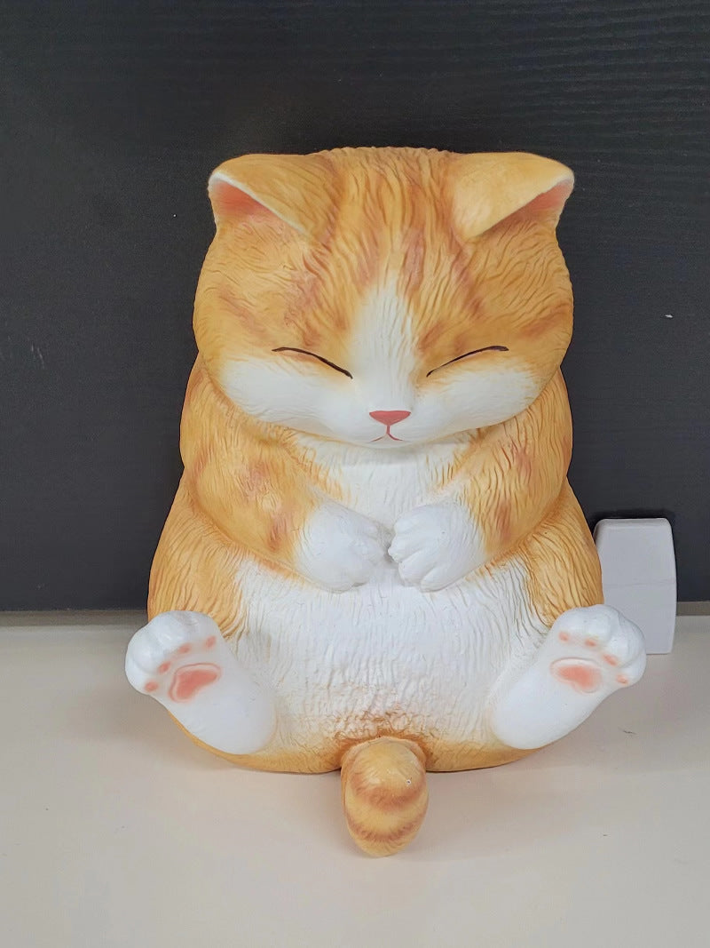 Cute Chubby Cat Cartoon Bookend and Doorstop,Funny Decor Ornaments