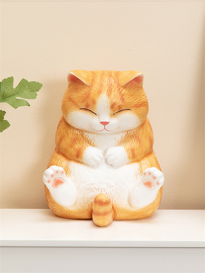 Cute Chubby Cat Cartoon Bookend and Doorstop,Funny Decor Ornaments