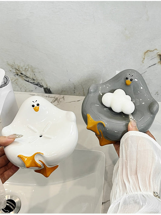 Cute Duck Drain Soap Box, Bathroom Organization Decoration