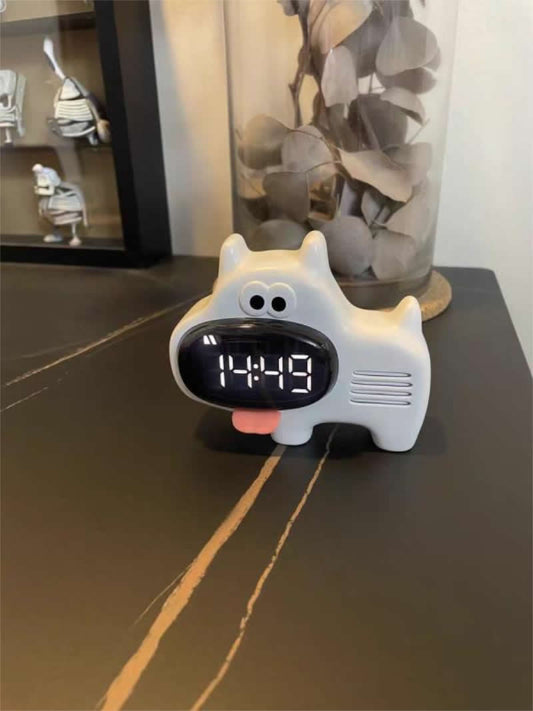 Cute Mini Cartoon Puppy Desktop Alarm Clock, Holiday Gift