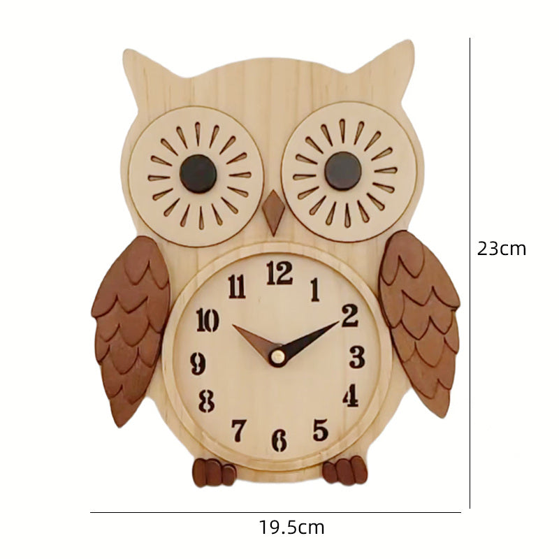 Cute Owl Shaped Wooden Desk Clock: Novelty Tabletop Decor