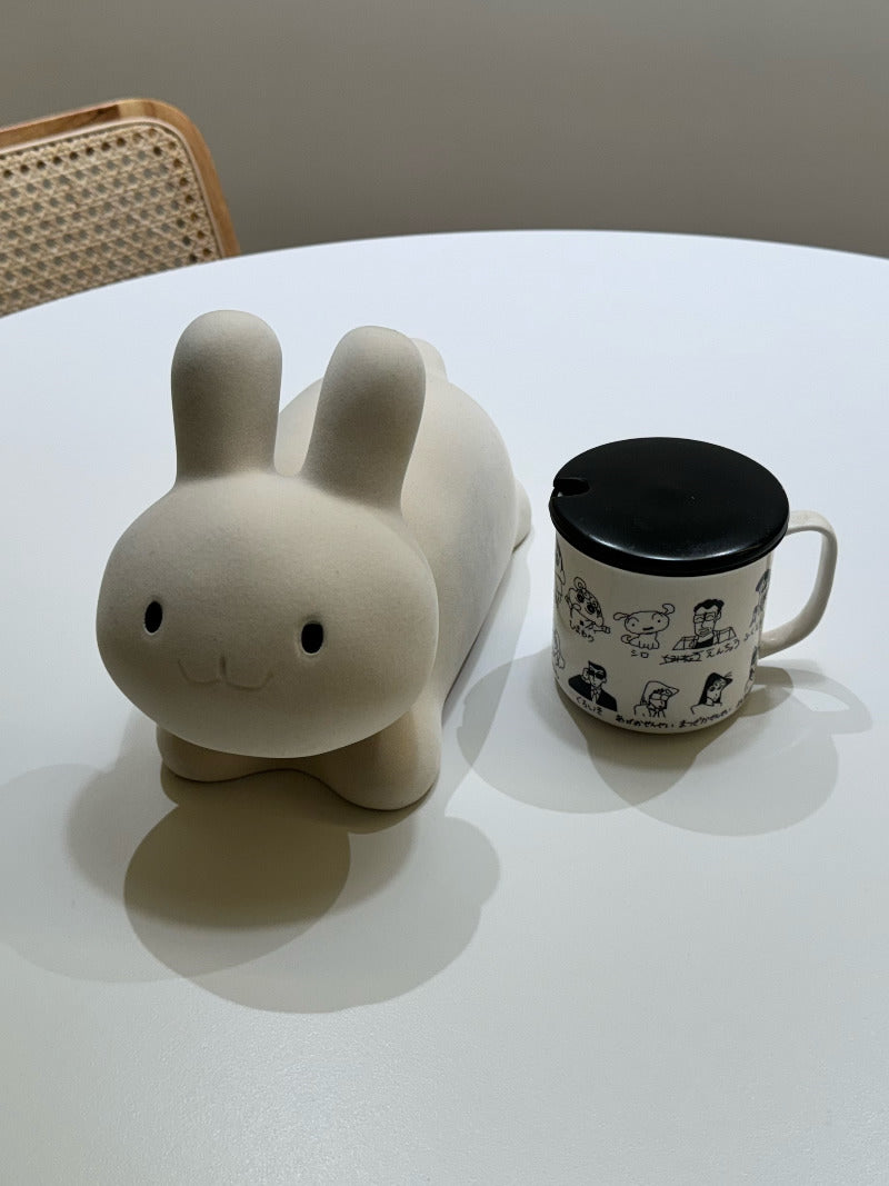 Cute White Rabbit Tissue Box, Desktop Decorative Ornament