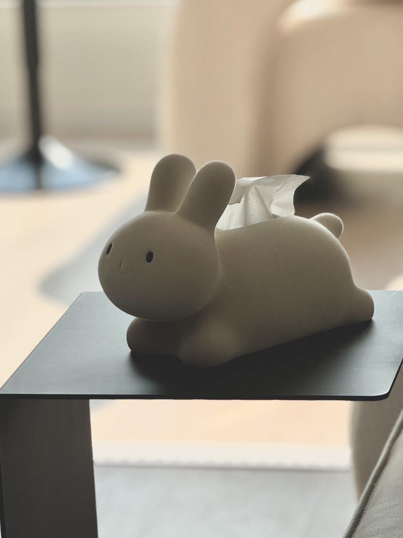 Cute White Rabbit Tissue Box, Desktop Decorative Ornament