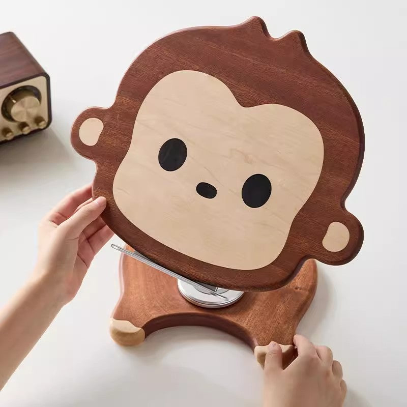 Cute Wooden Monkey Study Reading Stand, Ipad Stand