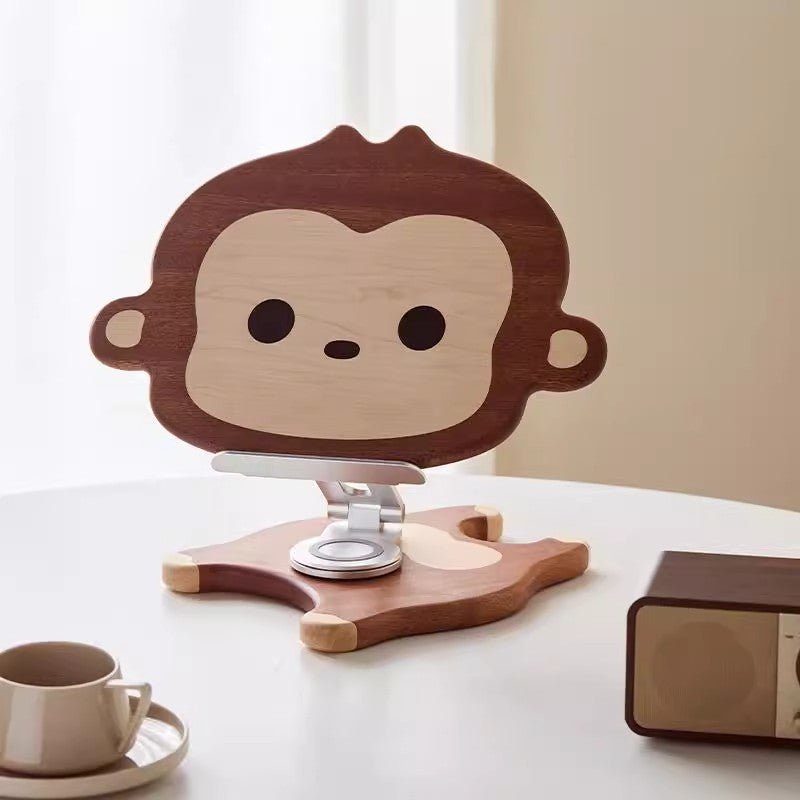 Cute Wooden Monkey Study Reading Stand, Ipad Stand