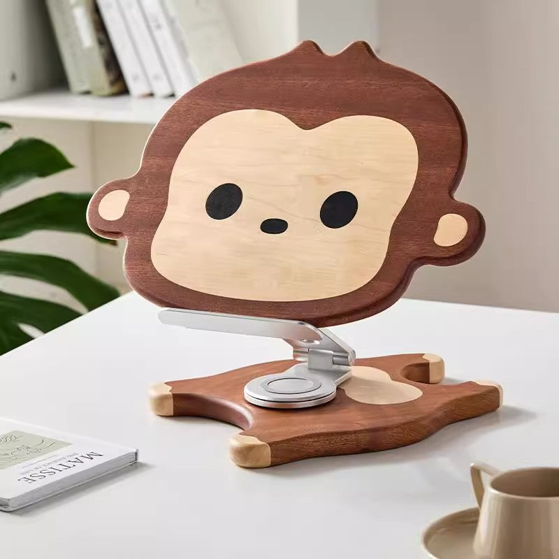 Cute Wooden Monkey Study Reading Stand, Ipad Stand