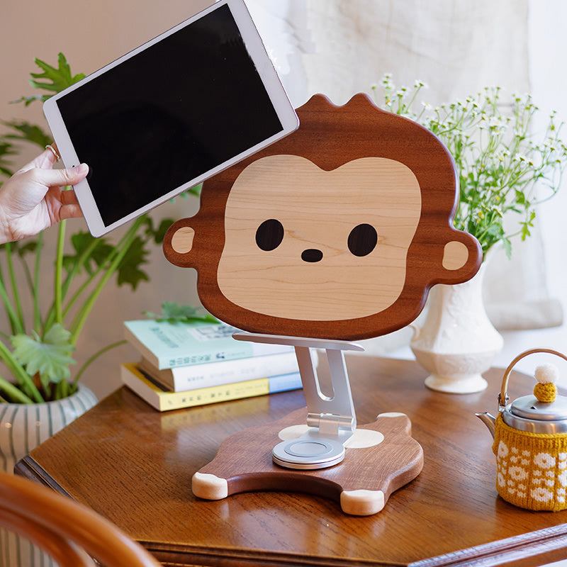 Cute Wooden Monkey Study Reading Stand, Ipad Stand