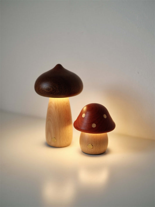 Cute Wooden Mushroom Night Light, Unique Gift