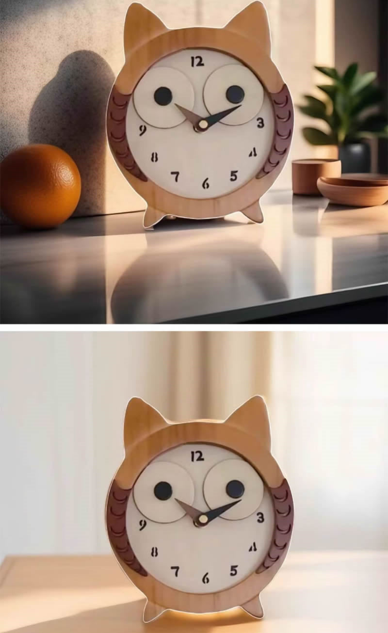 Cute Wooden Owl Desk Clock - Charming and Functional Decor