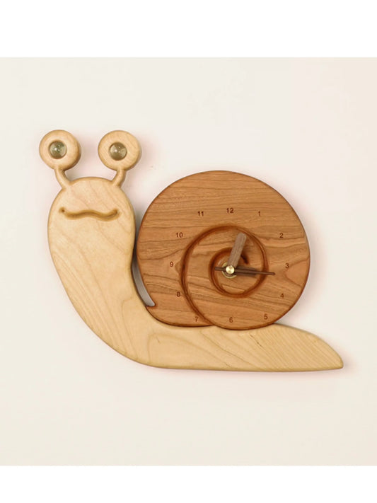 Cute wooden snail silent desk clock, wall clock, home decoration ideas