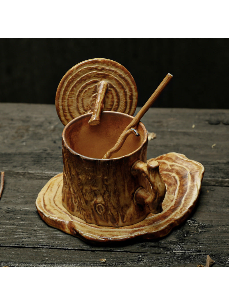 Distressed Tree Stump-Like Ceramic Coffee Cup,Strange Cups