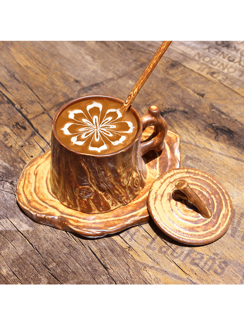 Distressed Tree Stump-Like Ceramic Coffee Cup,Strange Cups