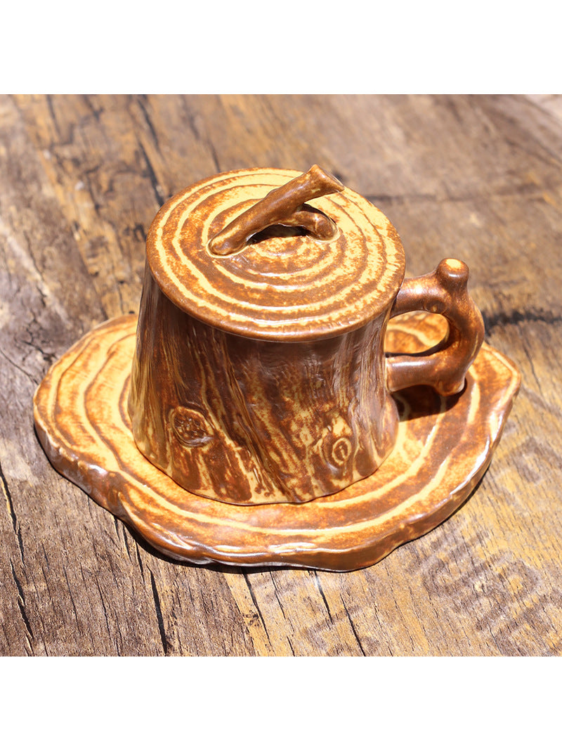 Distressed Tree Stump-Like Ceramic Coffee Cup,Strange Cups