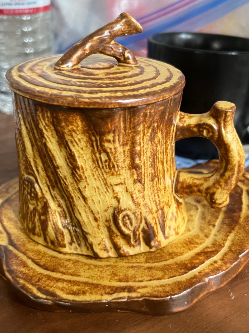 Distressed Tree Stump-Like Ceramic Coffee Cup,Strange Cups