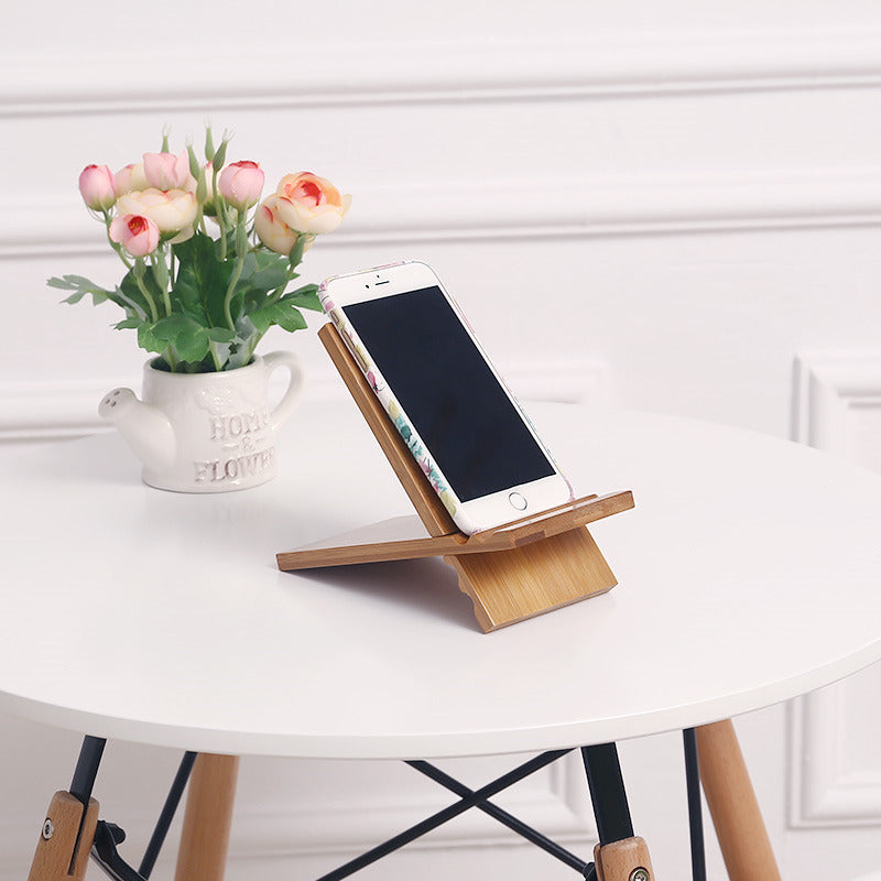 Easy To Carry Bamboo And Wood Splicing Mobile Phone Stand, Ipad Stand