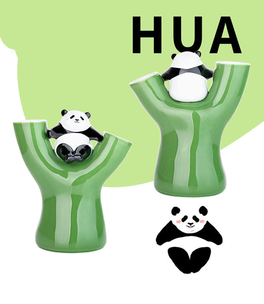 Elegant Ceramic Panda Vase: A Touch of Nature and Charm for Your Home