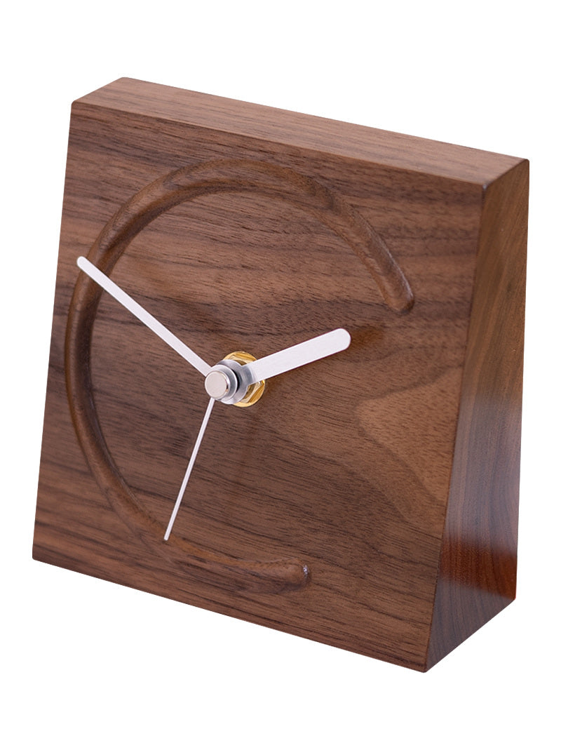 Elegant Wooden Silent Desk Clock: Minimalist Home Decor Accent