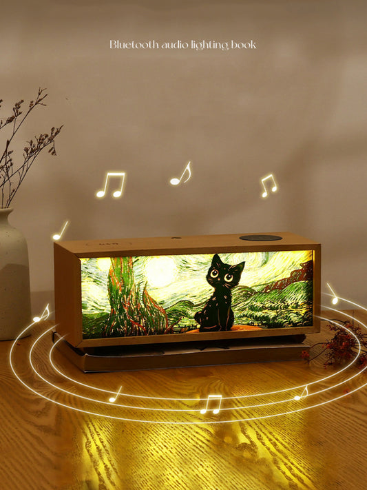 Exquisite Black Cat Bluetooth Speaker, Christmas Gift Night Light