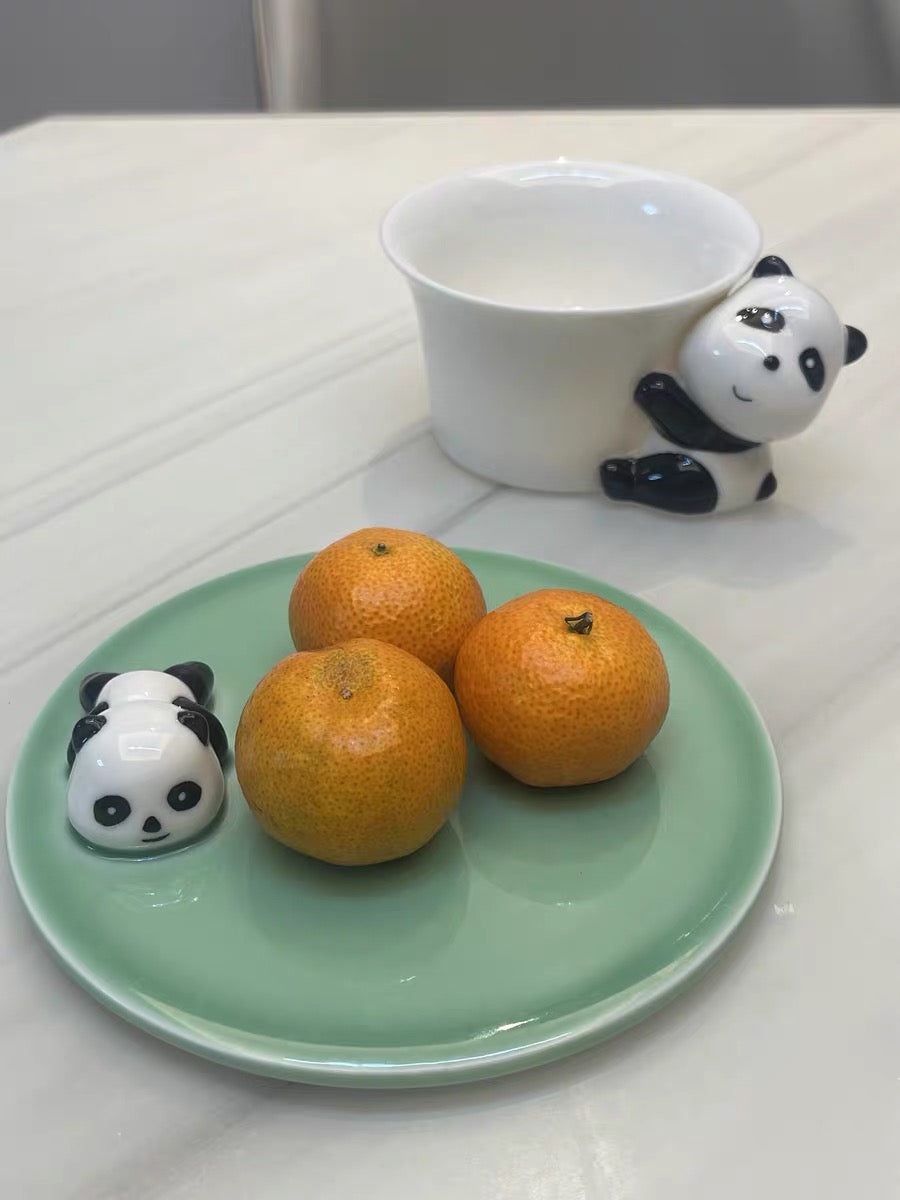 Exquisite Ceramic Panda Coffee Cup With Dish, Creative Gift Idea