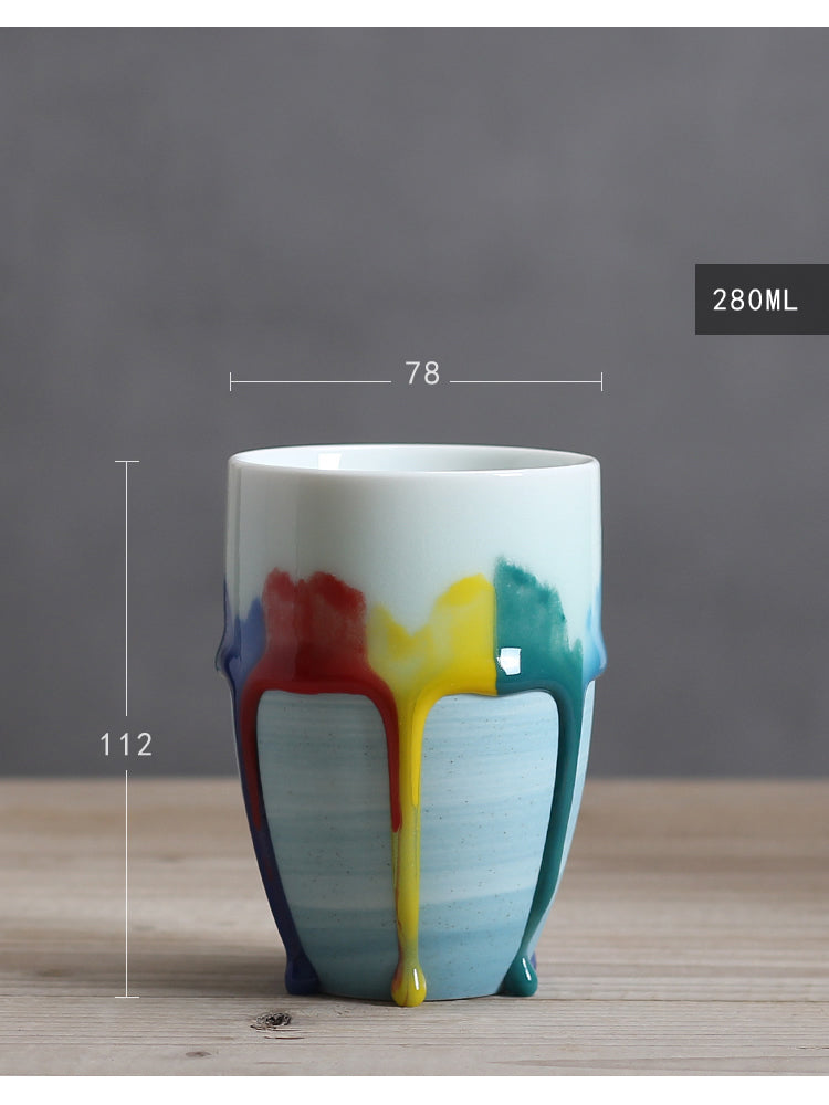 Exquisite Colorful Kiln-Changed Art Mug, Ceramic Coffee Cup