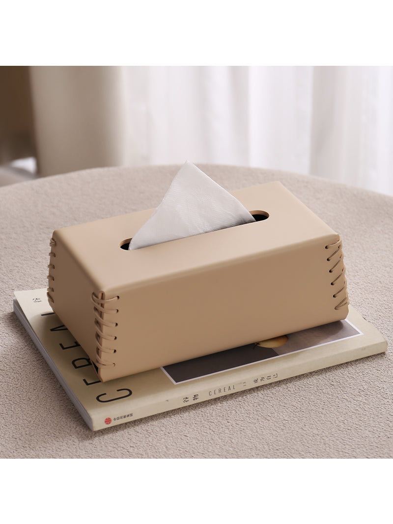 Exquisite Leather Facial Tissue Box, Artistic Office Desktop Decoration