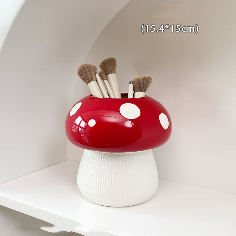 Exquisite Mushroom Ceramic Pen Holder, Creative Desk Organization