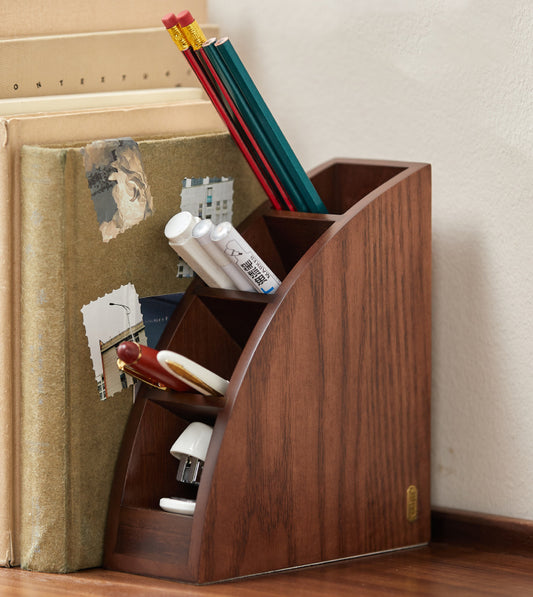 Exquisite Study Wooden Bookends With Multiple Storage Compartments