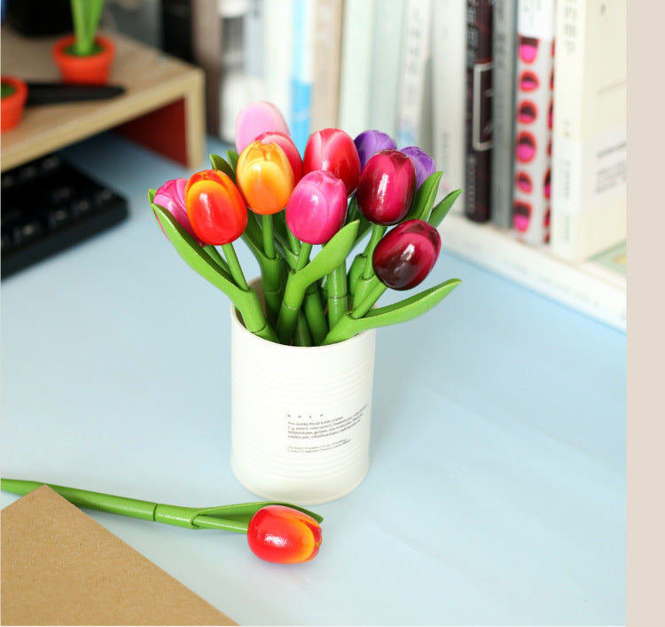 Exquisite Tulip Flower Ballpoint Pen, Office Desktop Decoration Gift