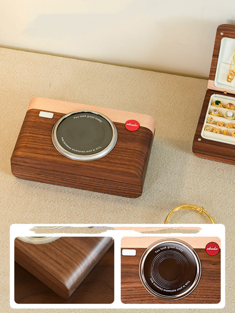 Exquisite Wooden Camera Jewelry Box, Creative Gift For Girls,Unique Stuffs