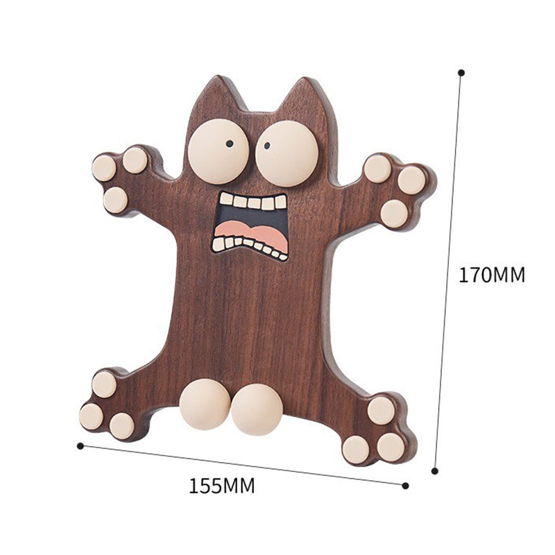 Frightened Little Monster Wooden Phone Holder,Angle Can Be Adjusted