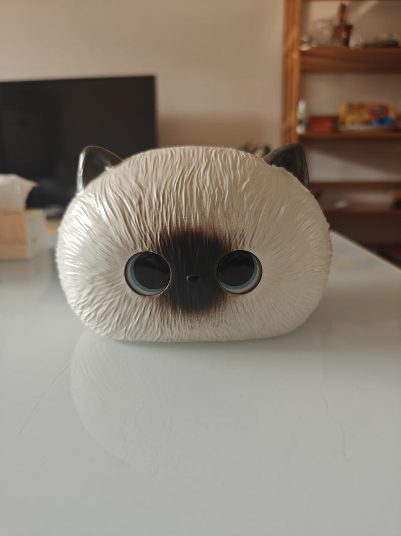 Fun Big-Eyed Cat Tissue Box Cover - Cute Home & Office Desk Decor Idea