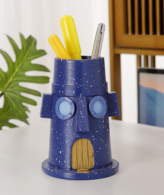 Fun Cartoon Mini Blue House Pen Holder&Storage Holder