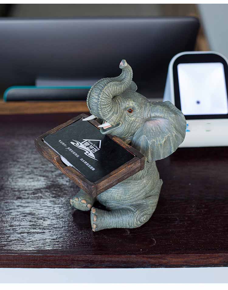 Fun Elephant Business Card Holder, Personalized Office Decoration Ornaments