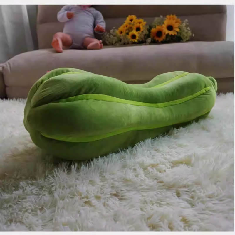 Fun Green Loofah Plush Pillow, Vegetable Photography Props