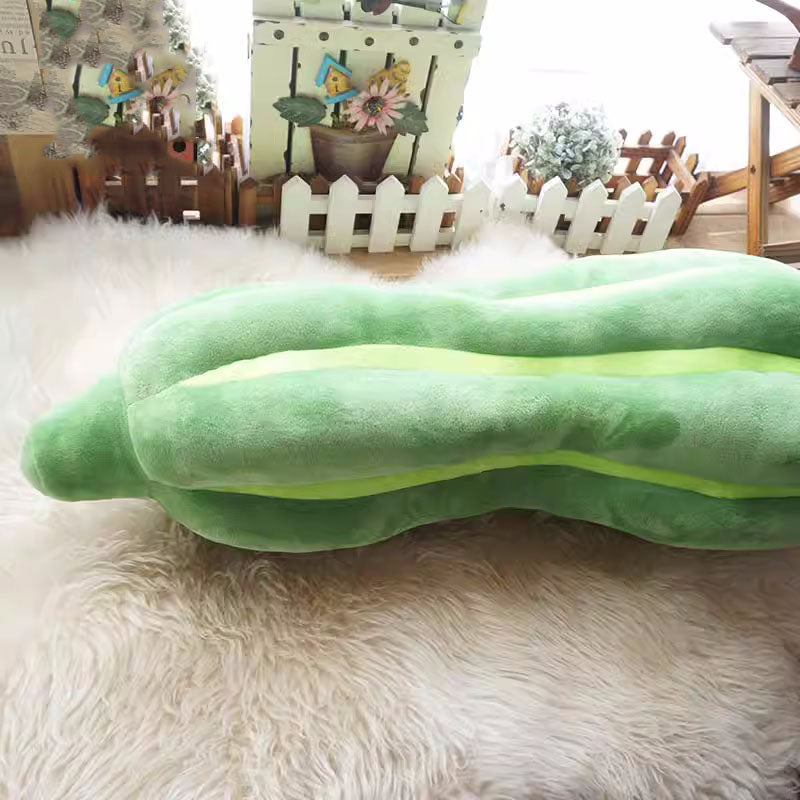 Fun Green Loofah Plush Pillow, Vegetable Photography Props