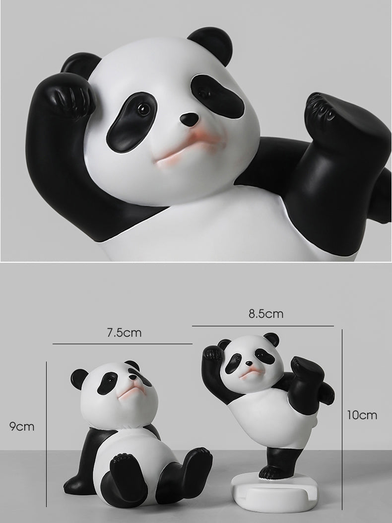 Fun Martial Arts Panda Phone Holder, Desktop Ornament, Creative Holiday Gift