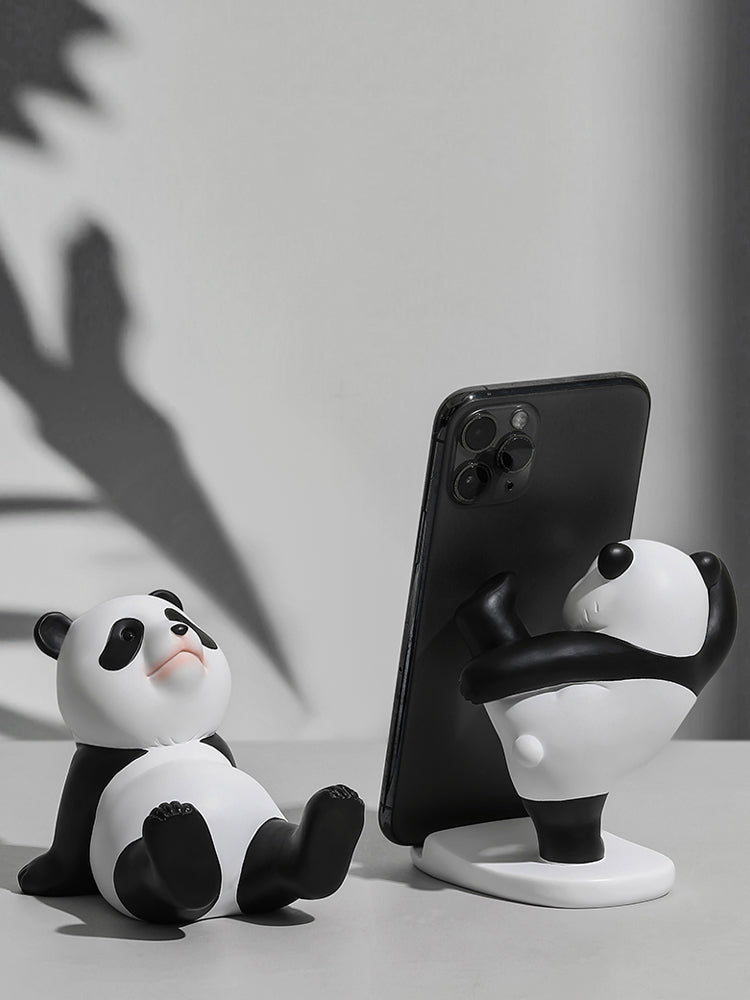 Fun Martial Arts Panda Phone Holder, Desktop Ornament, Creative Holiday Gift