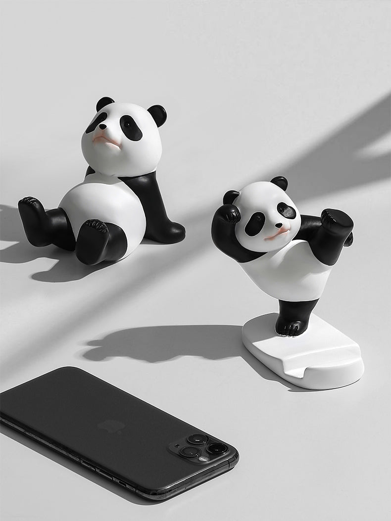 Fun Martial Arts Panda Phone Holder, Desktop Ornament, Creative Holiday Gift