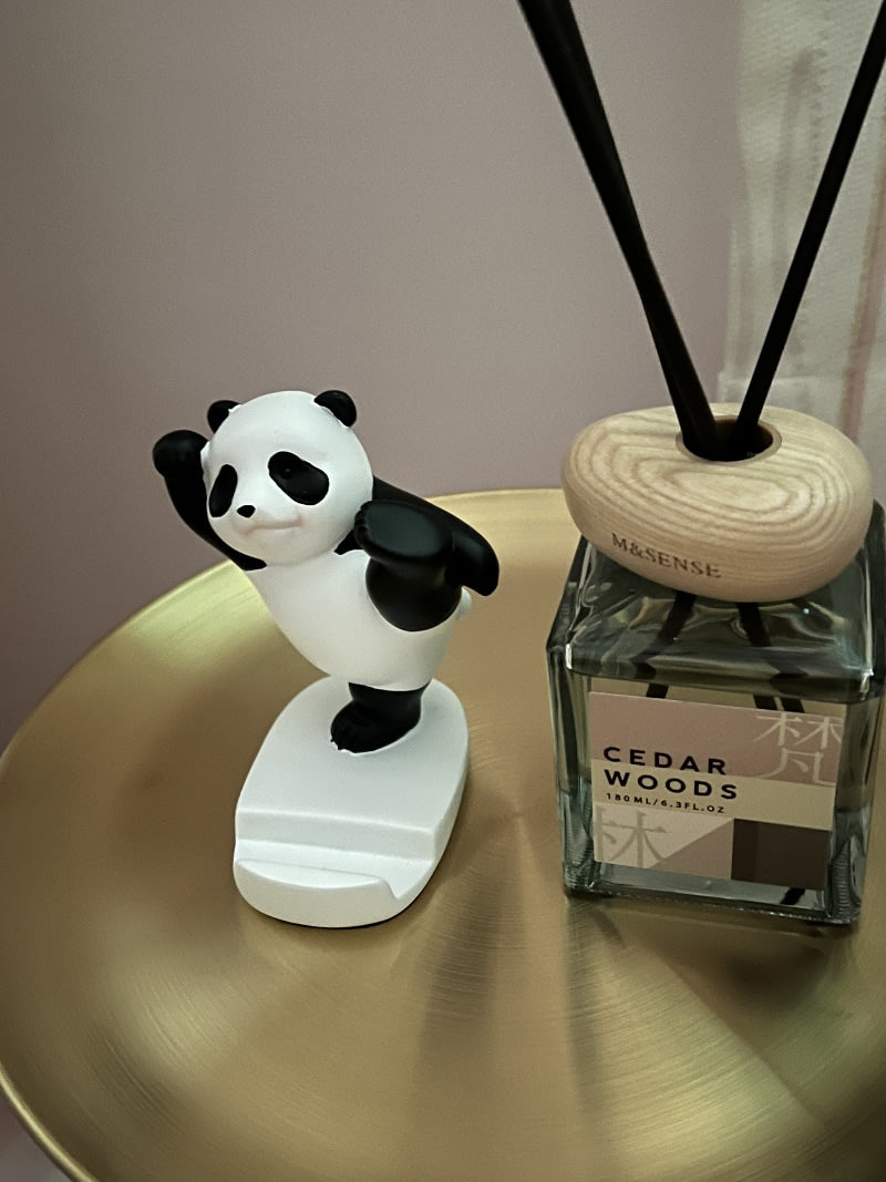 Fun Martial Arts Panda Phone Holder, Desktop Ornament, Creative Holiday Gift