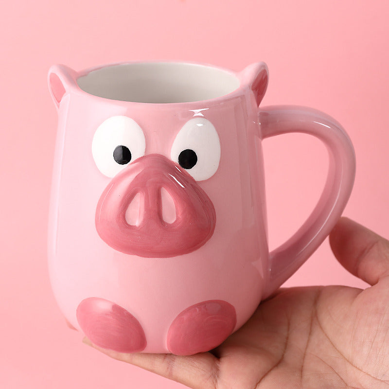 Fun Pink Pig Ceramic Mug - Creative Gift,Whimsical Drinkware