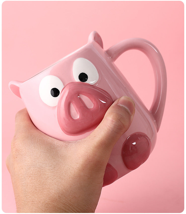 Fun Pink Pig Ceramic Mug - Creative Gift,Whimsical Drinkware