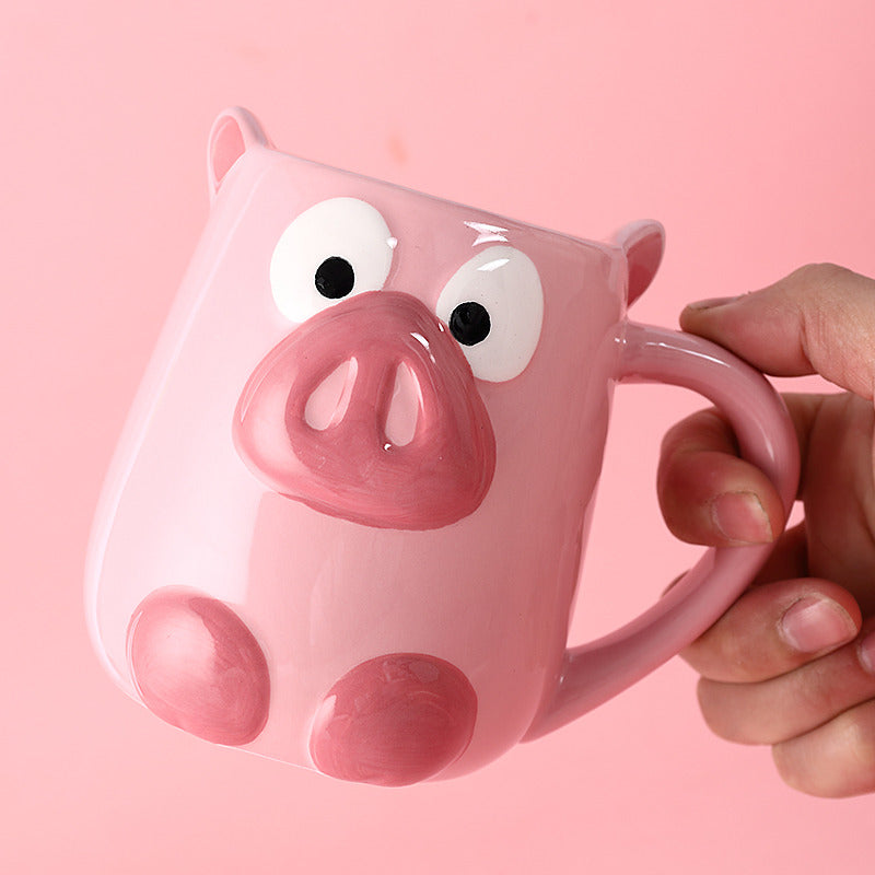 Fun Pink Pig Ceramic Mug - Creative Gift,Whimsical Drinkware