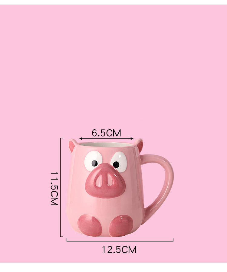 Fun Pink Pig Ceramic Mug - Creative Gift,Whimsical Drinkware