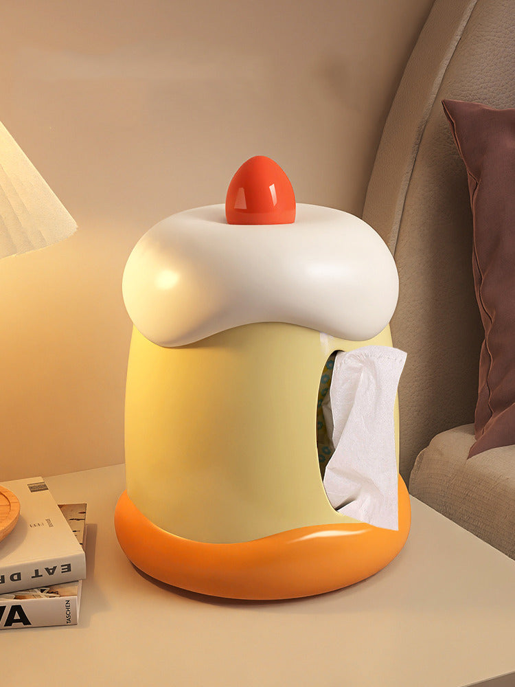 Fun Pudding Ceramic Tissue Box:  Delightful Addition to Room