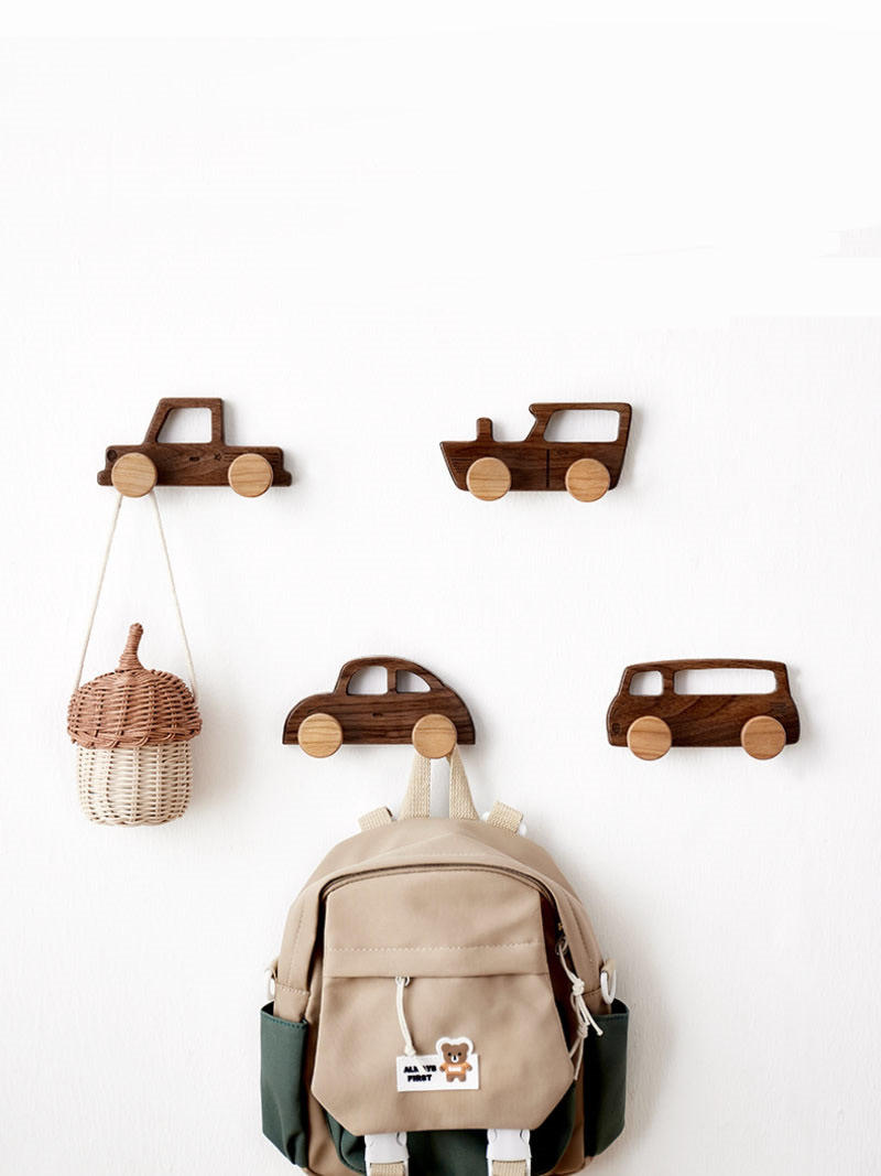 Fun Wooden Car Wall Hook, House Decoration