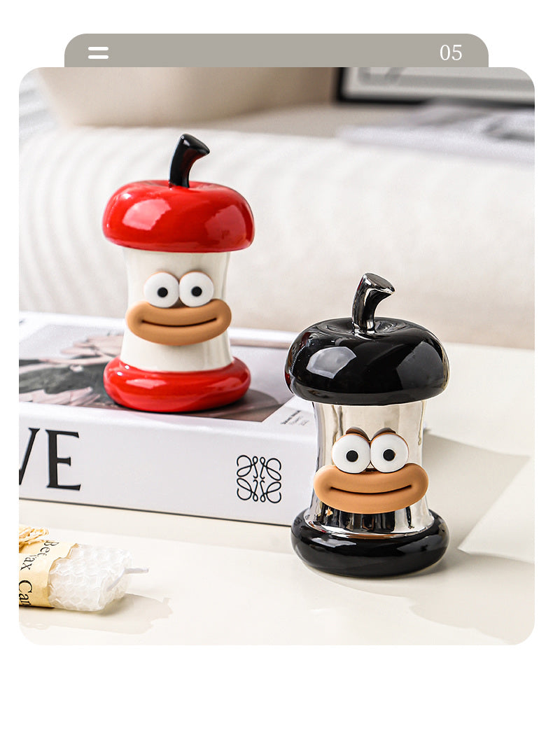 Funny Cartoon Apple Core Toothpick Holder, Christmas Decoration Gift