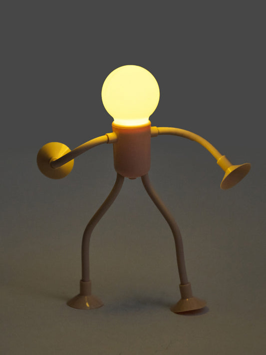 Funny Cartoon Humanoid Night Light With Suction Cup, Small Light Bulb